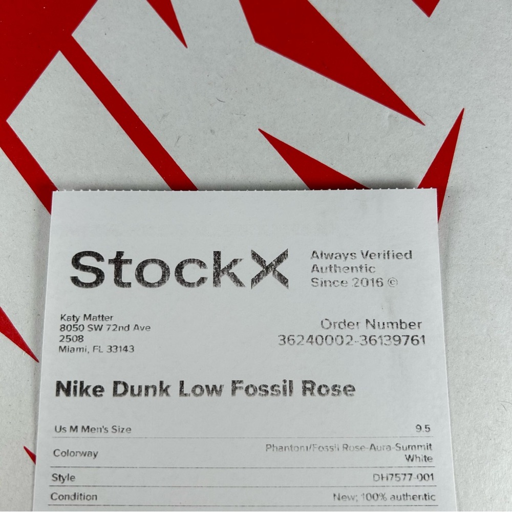 Nike Dunk Low Fossil Rose Men's Sneakers size 9.5 - Picture 9 of 9